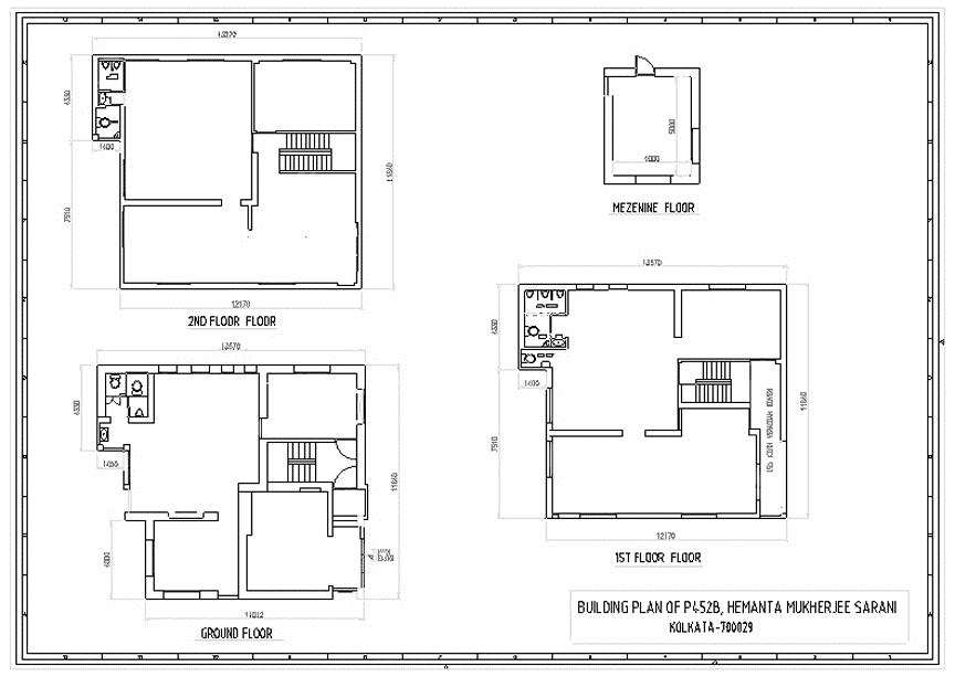 Floor Plan – Schedule “B” Premises at P452B Hemanta Mukhopadhyay Sarani, Kolkata 700029, WB, IN